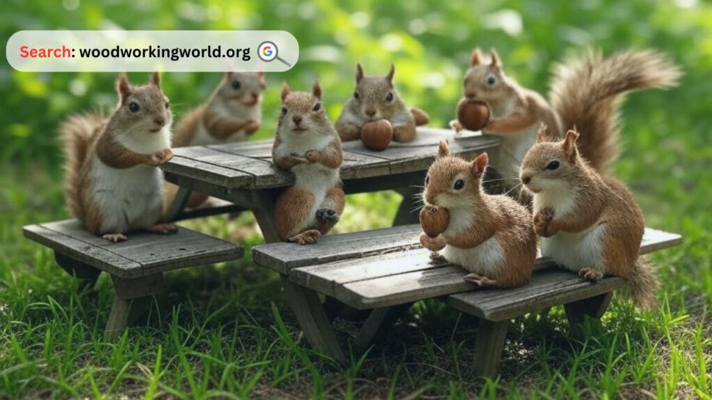 Tiny & Cute! A Squirrel Picnic Table Surprise