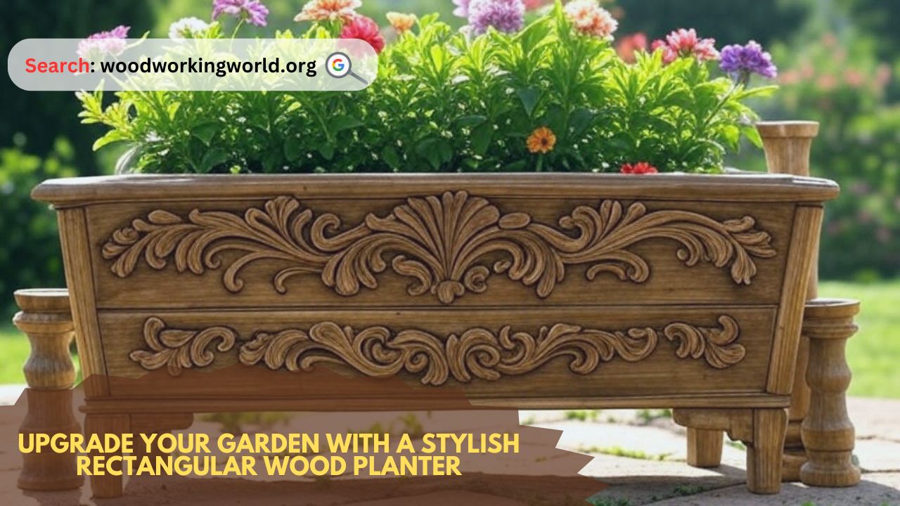 Upgrade your garden with a stylish rectangular wood planter