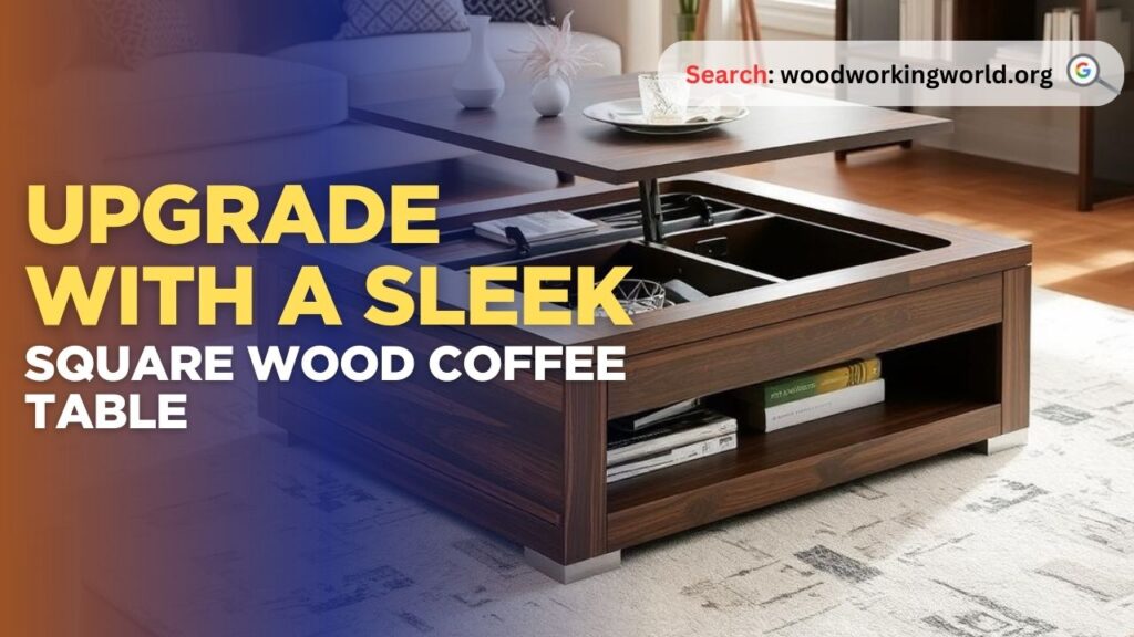 Upgrade with a sleek square wood coffee table